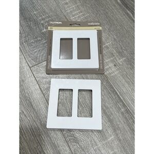 Lutron CW-2-WH Claro 2-gang Wall Plate - White- Satin Finish - 2 Plates Included